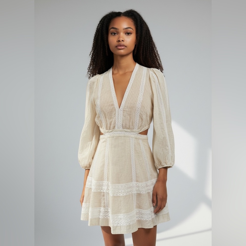 Sandro Cream Lace Mini Dress